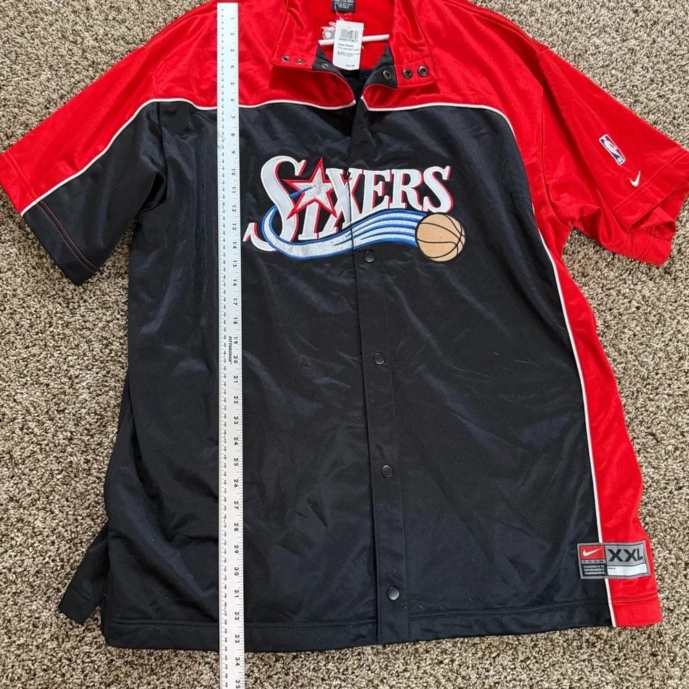 Nike Philadelphia 76ers NBA Snap-Front Jacket XXL Red Black Retro Sportswear NWT